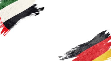 Beyaz Arkaplanda Uae ve Almanya Bayrakları